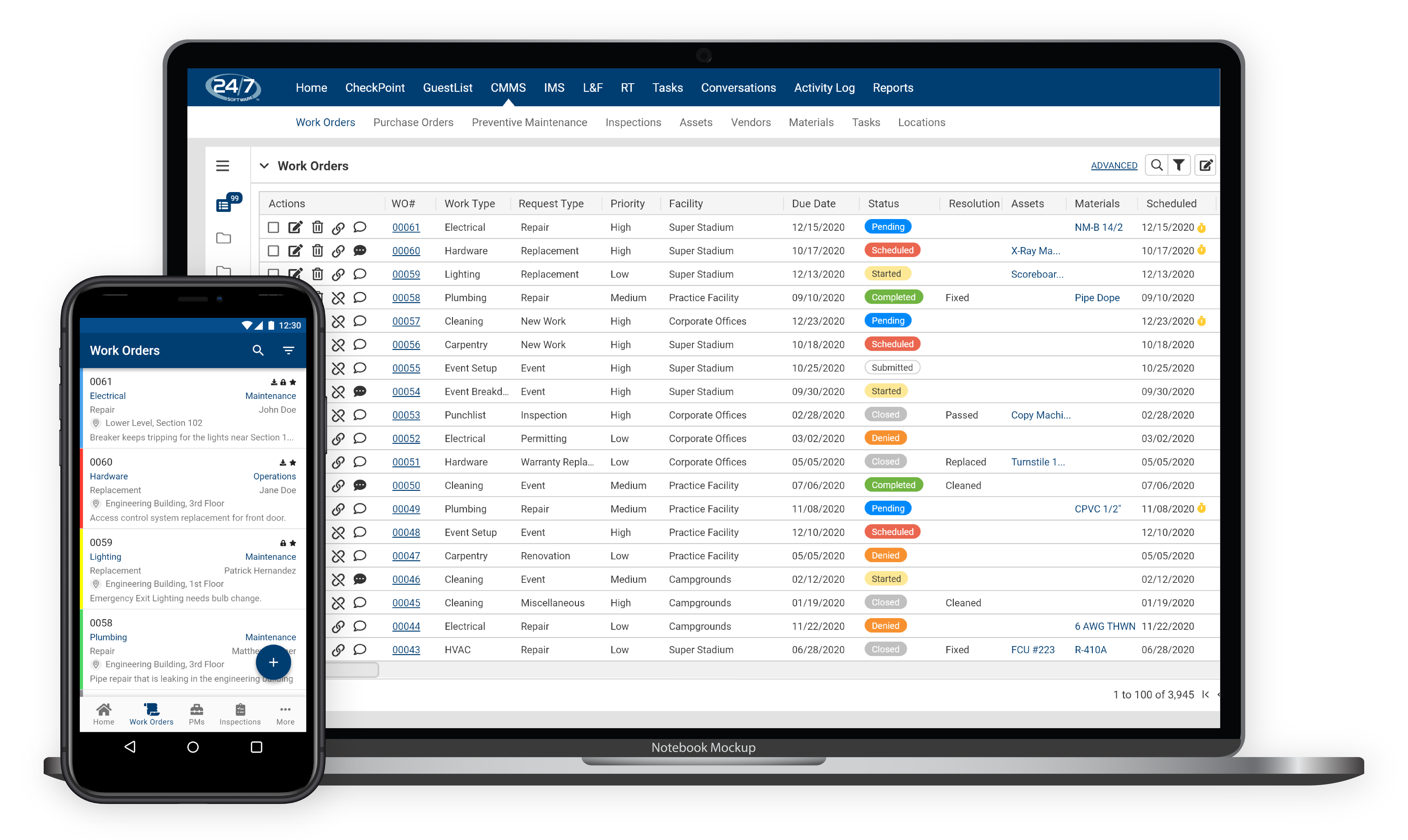 Maintenance Software For Property Operations 24 7 Software   CMMS Desktop And Mobile 01 